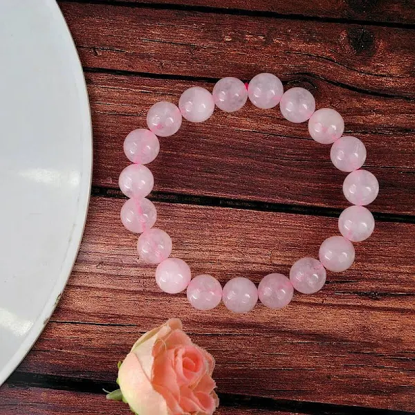 Rose Quartz Bracelet – 8mm Natural Beaded Healing Crystal Bracelet for Men & Women – Love, Peace & Emotional Healing Stone with Authenticity Certificate & Gift Box - Image 4
