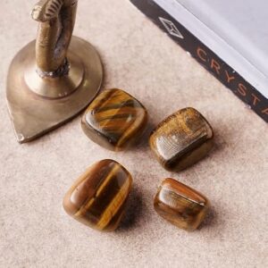 Tiger Eye Crystal Single Tumble Stone Polished Brown Gemstone Pebble for Aquarium Home Decorative Garden Table Vastu Correction Reiki Healing 1 Pc