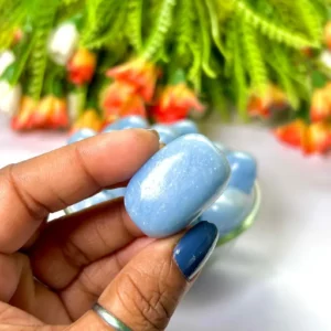 Natural Angelite Polished Tumble Stone | 1pc