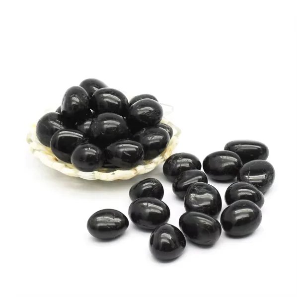 Natural Black Tourmaline stone tumble polished black tumbled mineral stone
