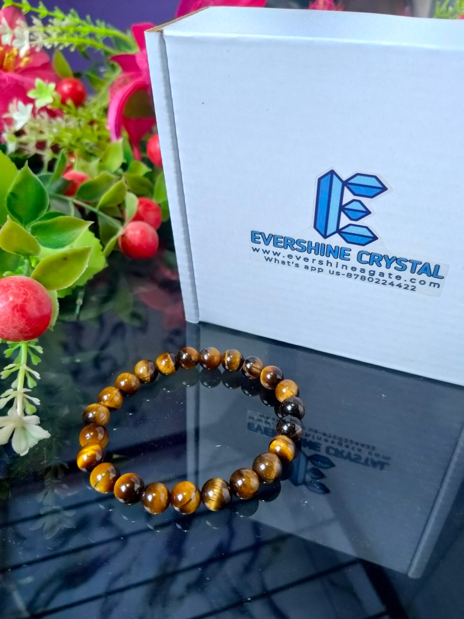 Natural Tiger Eye bracelet for men and women |Natural Tiger Eye stone bracelet | Crystal Collection