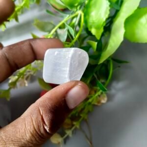 Natural Selenite polished tumble stone | Best Crystal Collection Near Me