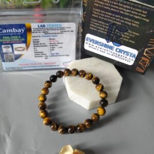 Natural Tiger Eye bracelet for men and women |Natural Tiger Eye stone bracelet | Crystal Collection
