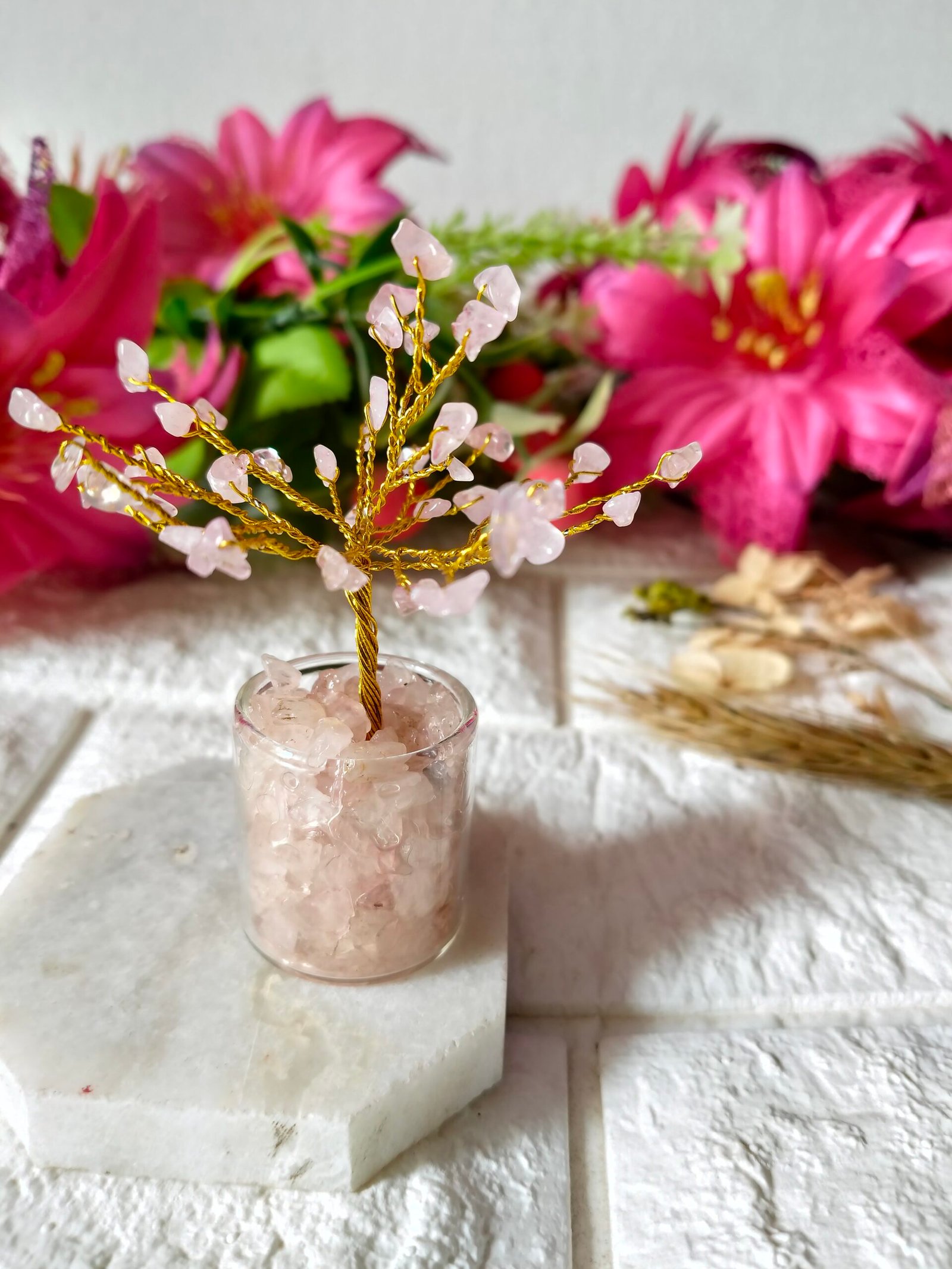 rose quartz crystal tree | best crystal collection store