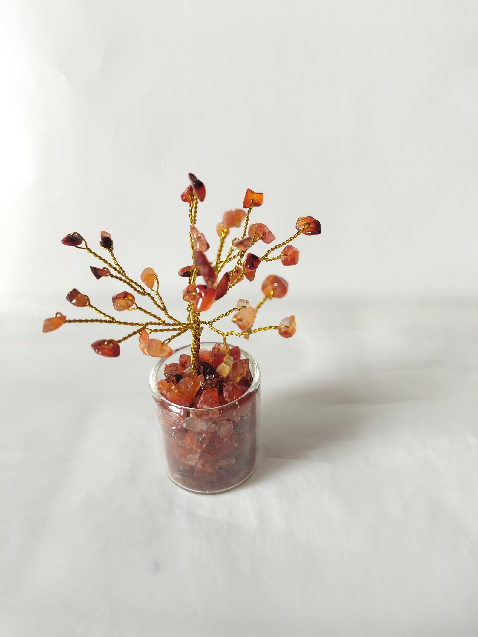 Red Carnelian | Decorative Handcrafted Natural Stone Tree in Glass Cup - Image 2