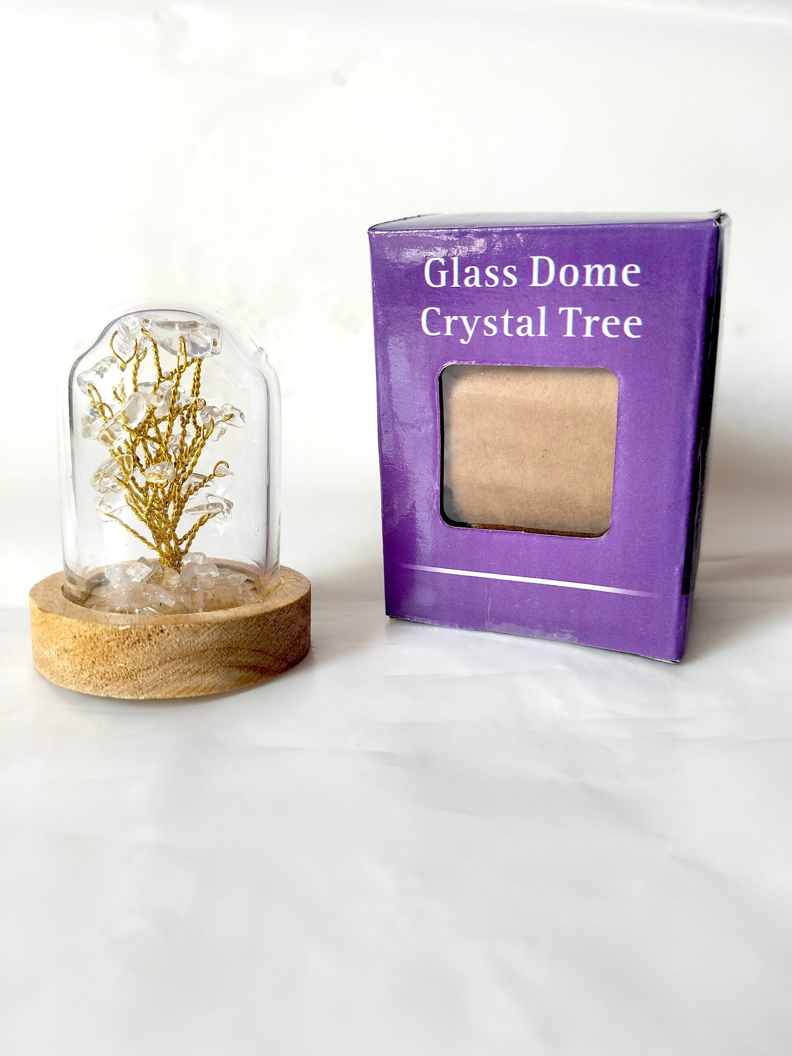natural stone glass dome | natural healing crystal | clear quartz glass dome
