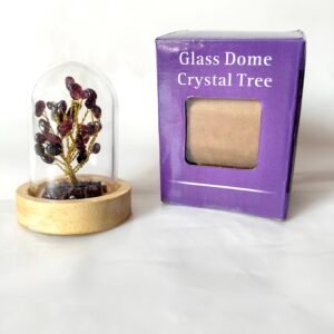 Natural stone garnet glass dome | red color stone | healing crystal store