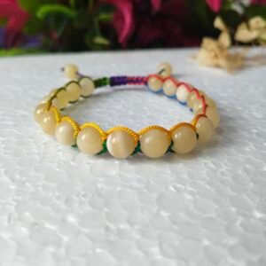Natural Yellow Calcite macrame bracelet for men and women