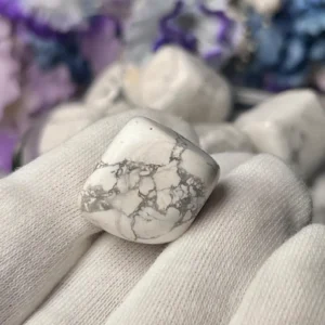 Howlite Tumble Stone | White Howlite Polished Tumble 1pc