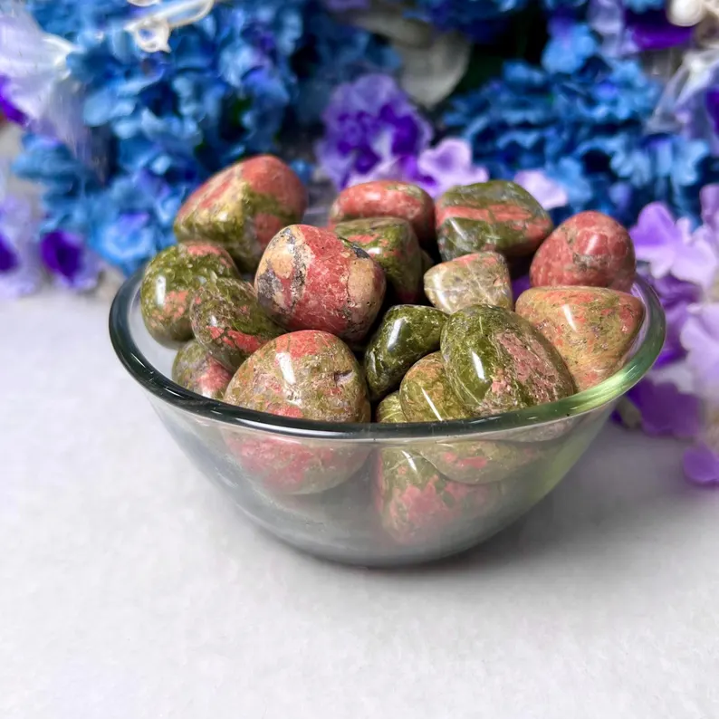 Natural Polished Unakite Crystal Tumbled 1pc - Image 2
