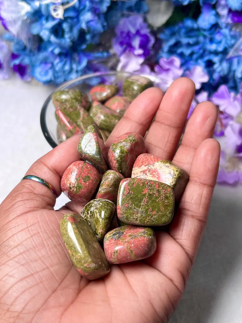 Natural Polished Unakite Crystal Tumbled 1pc - Image 4