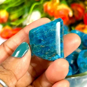 Natural blue Apatite stone tumbles polished tumbled mineral stones
